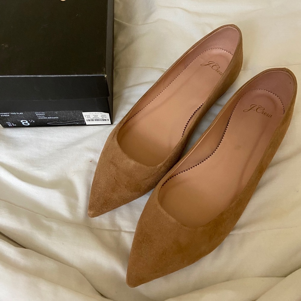 SOLD • J. Crew pointed toe suede flats